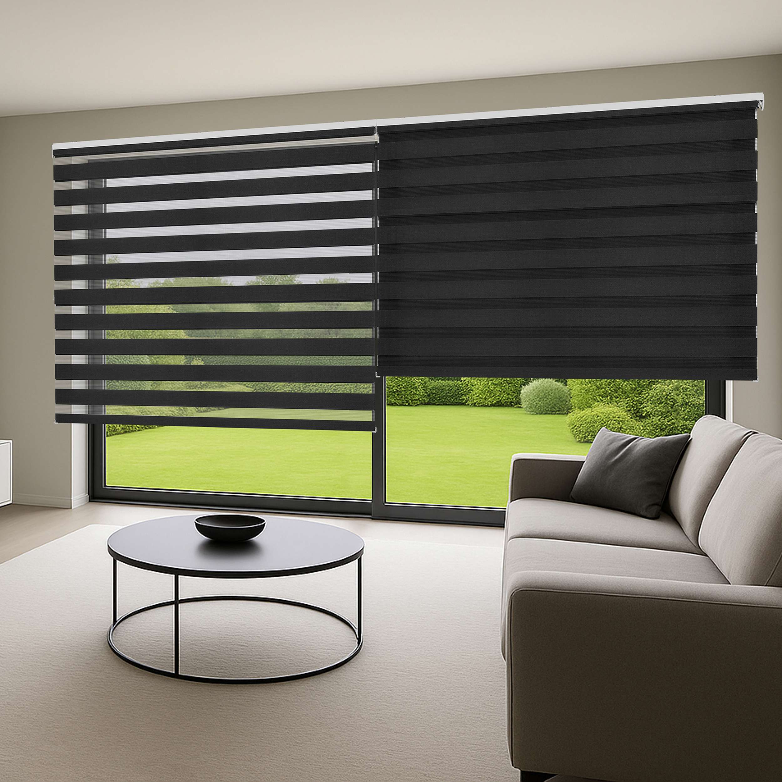 Tenda a Rullo giorno / notte Avvolgibile Con Doppio telo Grigio 60x180 cm