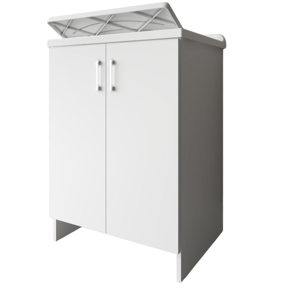 Lavatoio nobilitato vasca resina asse lavaggio 45x50x85 cm doppia anta 7002ak *** tinta bianco, confezione 1