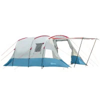 Tenda da Campeggio, per 6-8 Persone, Due Stanze, Gancio per Lanterna, con Borsa, 5,10x2,40x1,80m, Blu