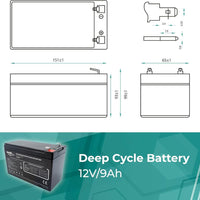 Mach power batteria al piombo 12v 9ah vrla agm ricaricabile per ups e sistemi di backup