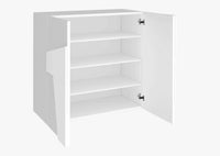 Scarpiera 2 ante L 81.2 x H 86 x P 39.2 cm 16 paia, colore bianco