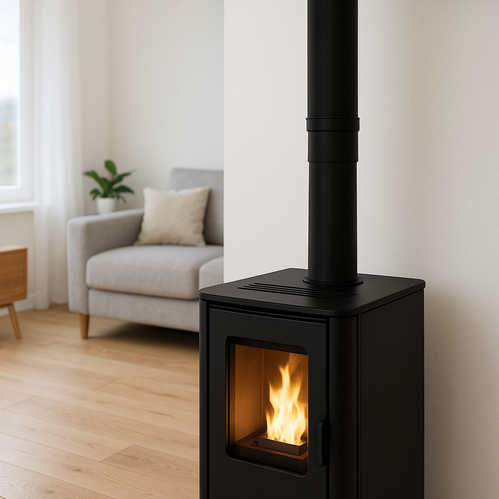 Tubo lineare arredo canale da fumo stufa a pellet sistema scarico diametro 180mm *** misura h 1000 mm, confezione 1