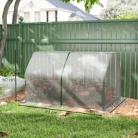 Mini Serra da Giardino e Balcone in Plastica PE e Acciaio con Chiusura a Zip, 99x71x60 cm