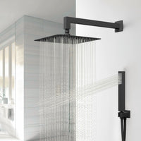 Set per doccia rettangolare in acciaio inox nero opaco 20x30 centimetri *** finitura- nero opaco, confezione 1