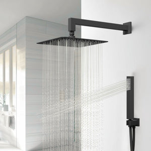 Set per doccia rettangolare in acciaio inox nero opaco 20x30 centimetri *** finitura- nero opaco, confezione 1