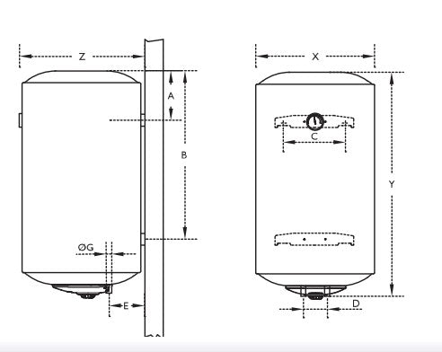 Scaldabagno Elettrico ISEA Swing Plus 50/5 HO Attacco a Sinistra