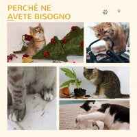 Albero Tiragraffi per Gatti con Lettino, Palo in Juta e Pallina Appesa, 40x40x49cm, Beige