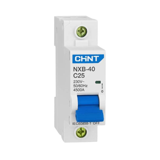 Chint 817019 interruttore magnetotermico nxb‑40 1p+n curva c 25a 4,5 ka