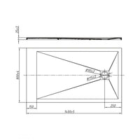 Piatto doccia mineral marmo resina antiscivolo h3,5 cm con piletta *** finitura- bianco opaco, misure l140 x p80 x h3...