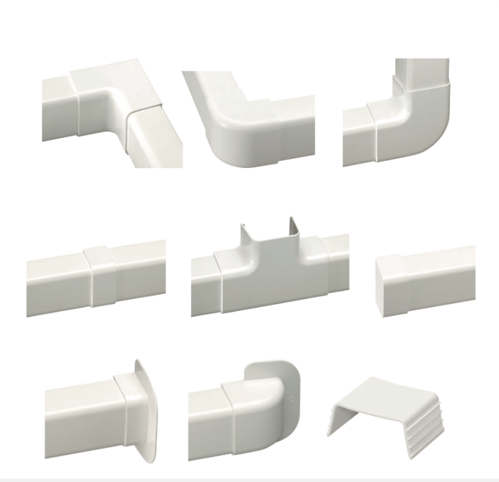 Canale bianco portacavi pvc condizionamento 60x45mm barra 2 metri