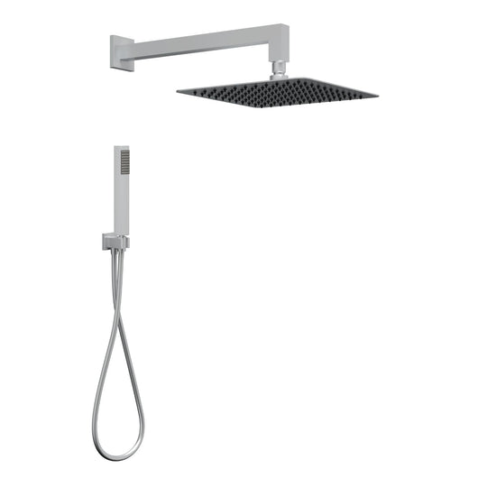 Set per doccia soffione quadro in acciaio inox 25x25 centimetri effetto spazzolato *** confezione 1