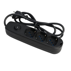 Ecova 30096x multipresa 3 uscite universali nera con cavo 1,5m e interruttore
