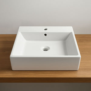 Lavabo da appoggio ceramica bianco lavandino lavello arredo bagno 2 misure *** misure 41x41x15 cm, confezione 1