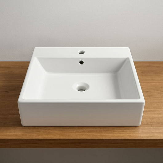 Lavabo da appoggio ceramica bianco lavandino lavello arredo bagno 2 misure *** misure 41x41x15 cm, confezione 1
