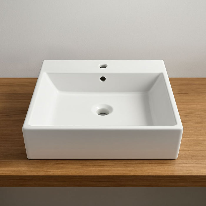 Lavabo da appoggio ceramica bianco lavandino lavello arredo bagno 2 misure *** misure 41x41x15 cm, confezione 1