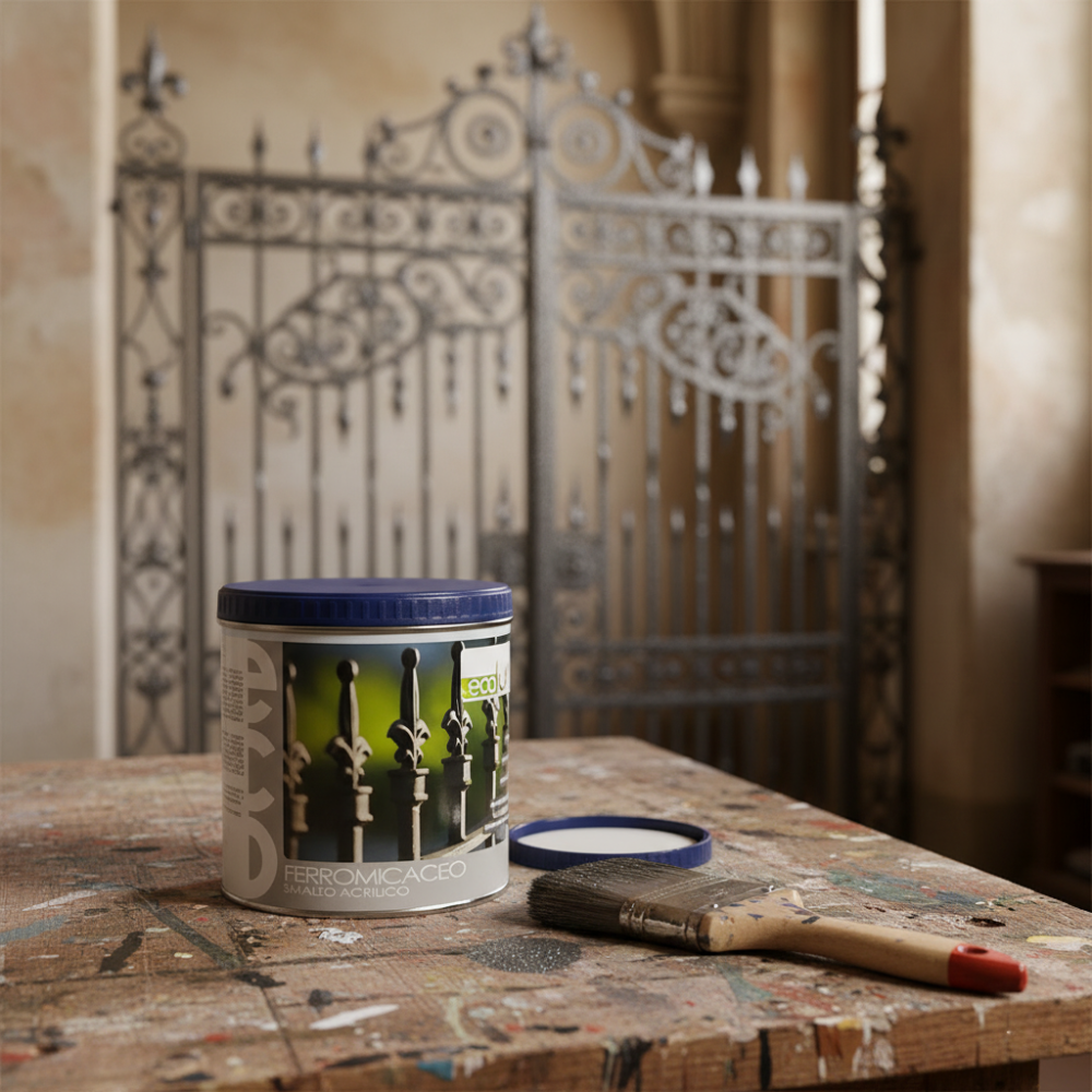 Ecolux smalto ferromicaceo antichizzante acrilico grigio medio 8011 *** formato 2.5 lt, confezione 1