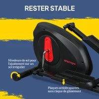 Cyclette Ellittica per la Casa Ultra Silenziosa, Magnetica 8 Livelli Resistenza, Schermo LED, Sensore Battito Cardiaco, Nero