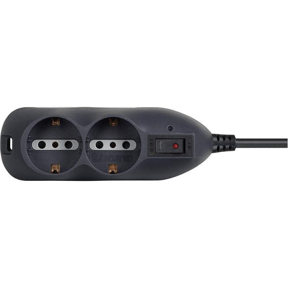 Multipresa bticino 3695gb 4 prese bipasso 10/16a grigia con cavo 1,5mt