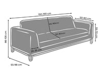Copridivano-Copripoltrona Antimacchia Elasticizzato Tinta Unita Modello Magic - 3 Posti - Senape