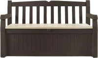 Panchina Contenitore da Giardino Eden, 265L, Effetto Legno, Marrone/Beige, 140x60x84H cm