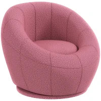 Poltroncina Mini Moderna in Peluche con Imbottitura Spessa, 60x56x48cm, Rosa