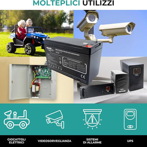 Mach power batteria al piombo 12v 9ah vrla agm ricaricabile per ups e sistemi di backup