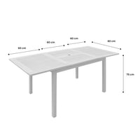 Tavolo da giardino rettangolare allungabile in legno, 6 a 10 posti,