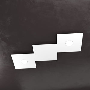 ECCENTRIC APPLIQUE-PLAFONIERA 2 LUCI + 1 DECORATIVO BIANCO 1156-2L1D-BI