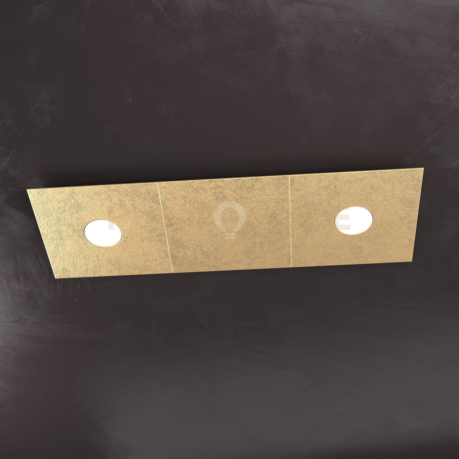 ECCENTRIC APPLIQUE-PLAFONIERA 2 LUCI + 1 DECORATIVO FOGLIA ORO 1156-2L1D-FO