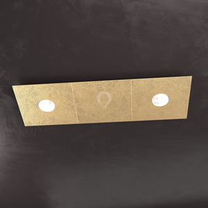 ECCENTRIC APPLIQUE-PLAFONIERA 2 LUCI + 1 DECORATIVO FOGLIA ORO 1156-2L1D-FO
