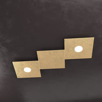 ECCENTRIC APPLIQUE-PLAFONIERA 2 LUCI + 1 DECORATIVO FOGLIA ORO 1156-2L1D-FO