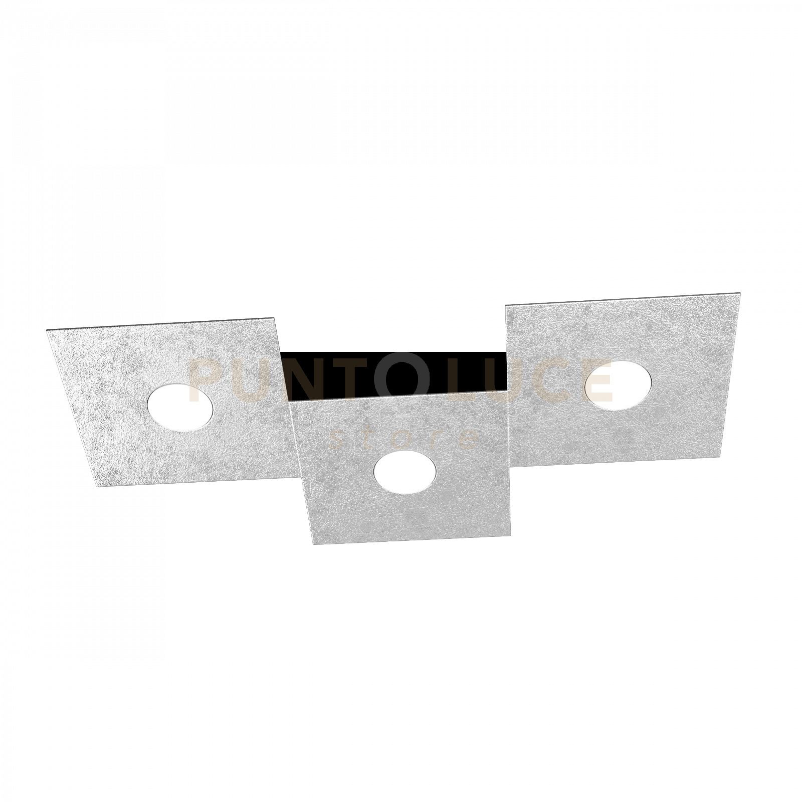 ECCENTRIC APPLIQUE-PLAFONIERA 3 LUCI FOGLIA ARGENTO 1156-3L-FA