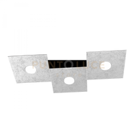 ECCENTRIC APPLIQUE-PLAFONIERA 3 LUCI FOGLIA ARGENTO 1156-3L-FA