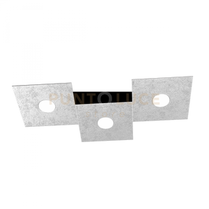 ECCENTRIC APPLIQUE-PLAFONIERA 3 LUCI FOGLIA ARGENTO 1156-3L-FA