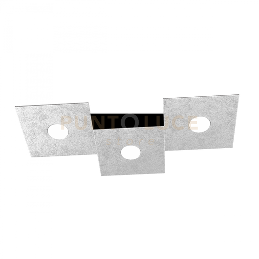 ECCENTRIC APPLIQUE-PLAFONIERA 3 LUCI FOGLIA ARGENTO 1156-3L-FA