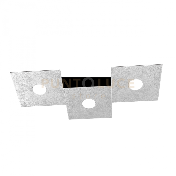 ECCENTRIC APPLIQUE-PLAFONIERA 3 LUCI FOGLIA ARGENTO 1156-3L-FA