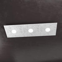 ECCENTRIC APPLIQUE-PLAFONIERA 3 LUCI FOGLIA ARGENTO 1156-3L-FA