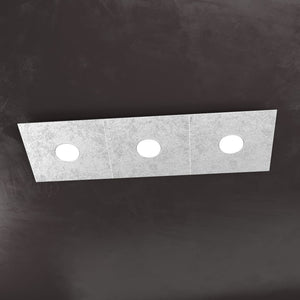 ECCENTRIC APPLIQUE-PLAFONIERA 3 LUCI FOGLIA ARGENTO 1156-3L-FA