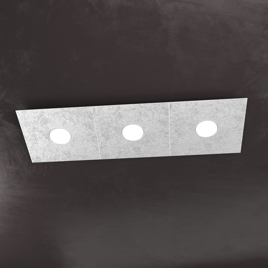 ECCENTRIC APPLIQUE-PLAFONIERA 3 LUCI FOGLIA ARGENTO 1156-3L-FA