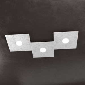 ECCENTRIC APPLIQUE-PLAFONIERA 3 LUCI FOGLIA ARGENTO 1156-3L-FA