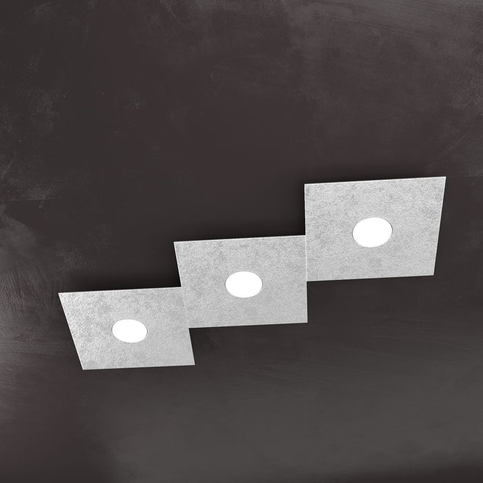 ECCENTRIC APPLIQUE-PLAFONIERA 3 LUCI FOGLIA ARGENTO 1156-3L-FA