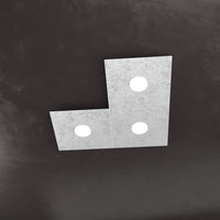 ECCENTRIC APPLIQUE-PLAFONIERA 3 LUCI FOGLIA ARGENTO 1156-3L-FA