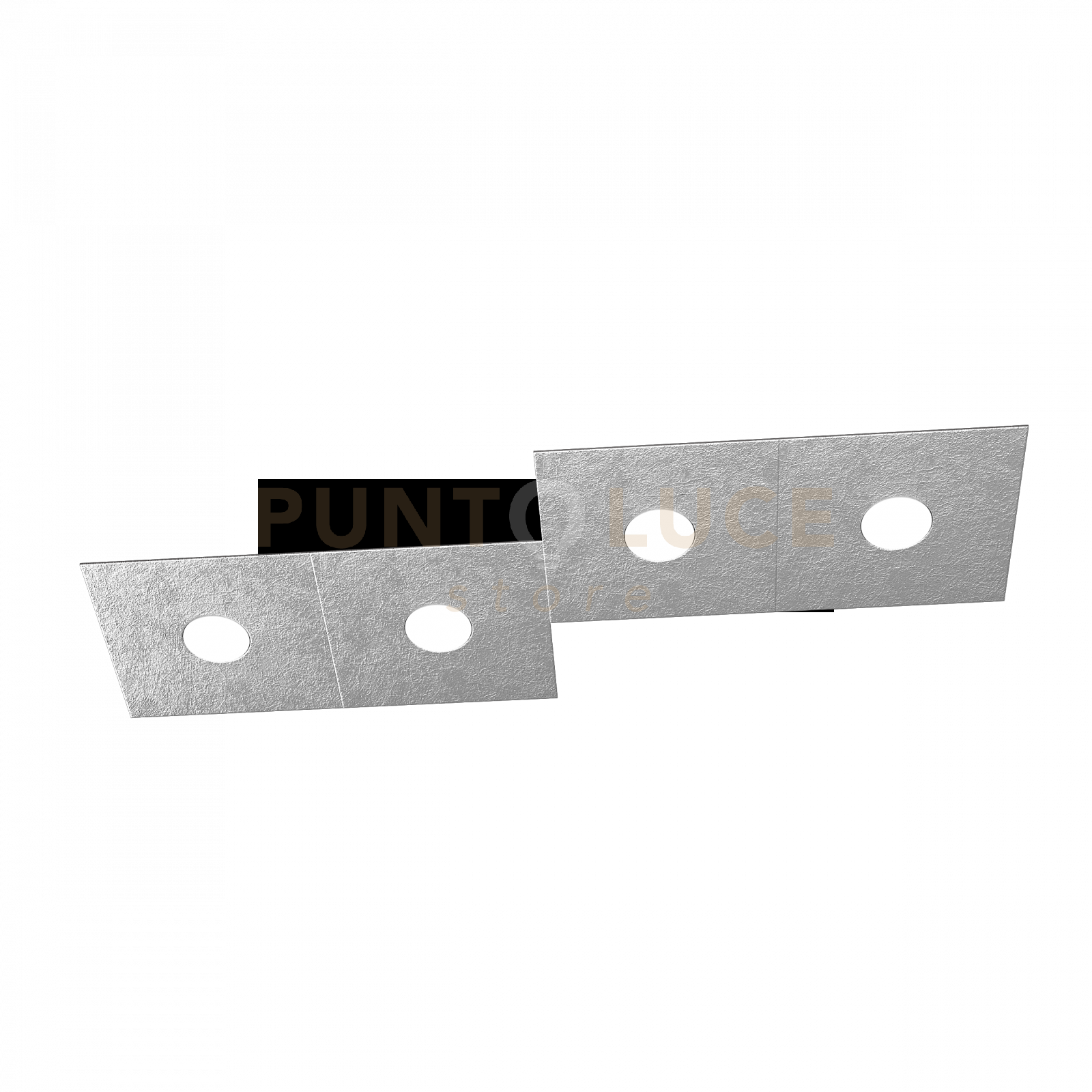 ECCENTRIC APPLIQUE-PLAFONIERA 4 LUCI FOGLIA ARGENTO 1156-4L-FA