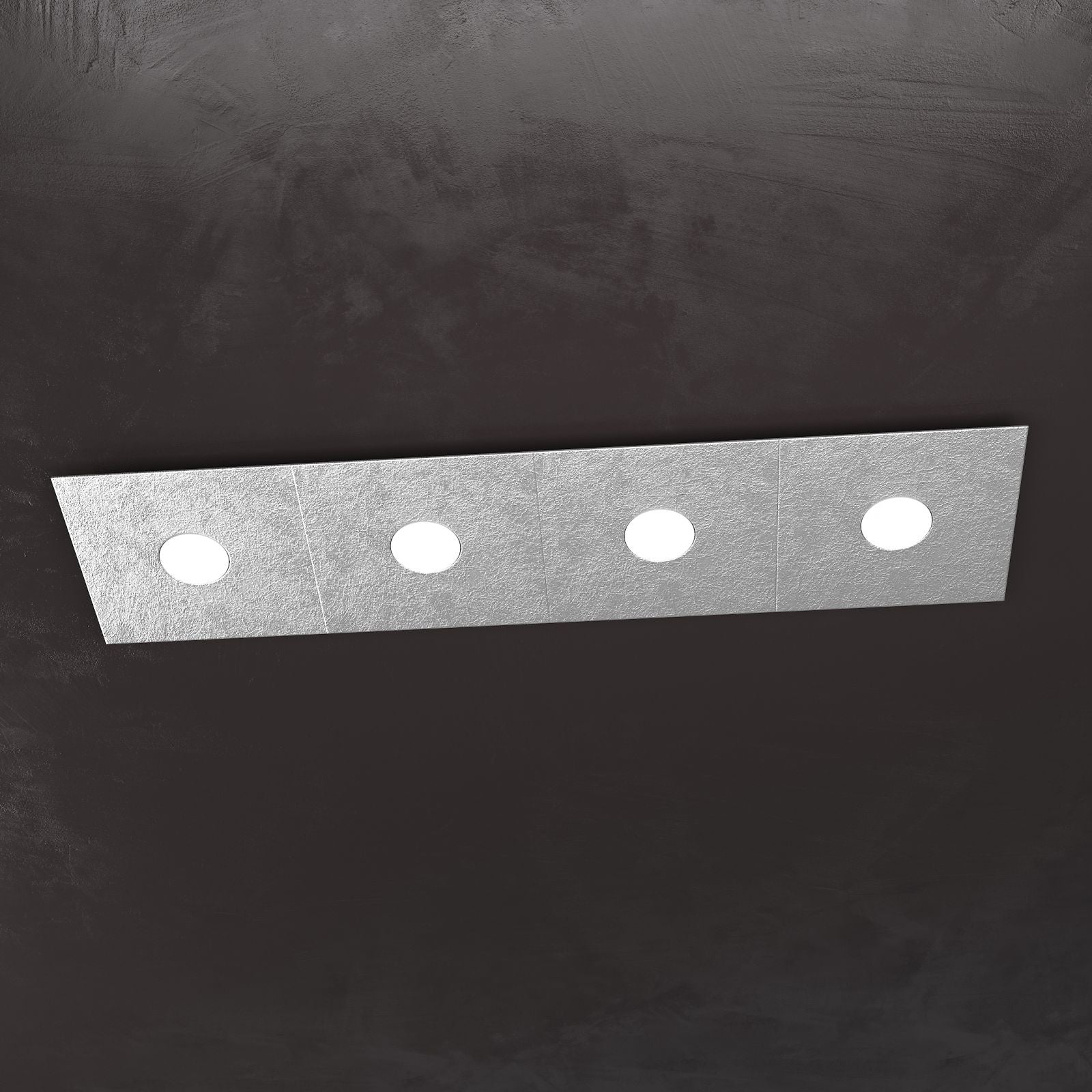 ECCENTRIC APPLIQUE-PLAFONIERA 4 LUCI FOGLIA ARGENTO 1156-4L-FA