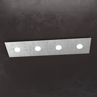 ECCENTRIC APPLIQUE-PLAFONIERA 4 LUCI FOGLIA ARGENTO 1156-4L-FA