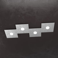 ECCENTRIC APPLIQUE-PLAFONIERA 4 LUCI FOGLIA ARGENTO 1156-4L-FA