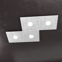 ECCENTRIC APPLIQUE-PLAFONIERA 4 LUCI FOGLIA ARGENTO 1156-4L-FA