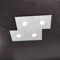 ECCENTRIC APPLIQUE-PLAFONIERA 4 LUCI FOGLIA ARGENTO 1156-4L-FA