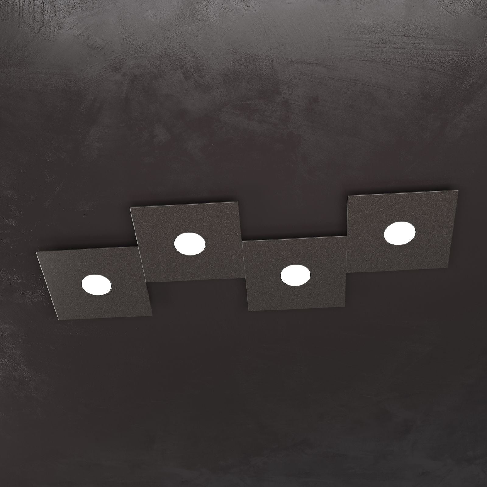 ECCENTRIC APPLIQUE-PLAFONIERA 4 LUCI MARRONE 1156-4L-MA