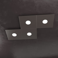 ECCENTRIC APPLIQUE-PLAFONIERA 4 LUCI MARRONE 1156-4L-MA